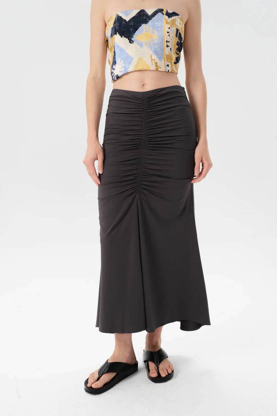 NEW MARIA CHER ceibo liv midi skirt in charcoal